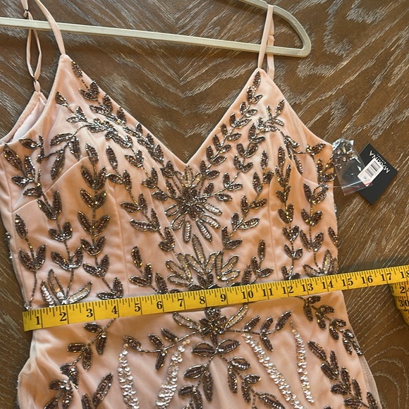 Marina special occasion beaded dress size large color is blush - Picture 6 of 9